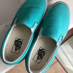 Vans slip-ons. Turquoise. Size 7.5